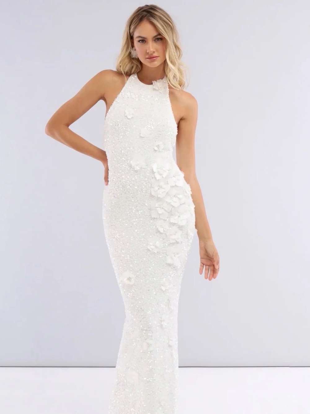 Helsi Brice - White embellished gown